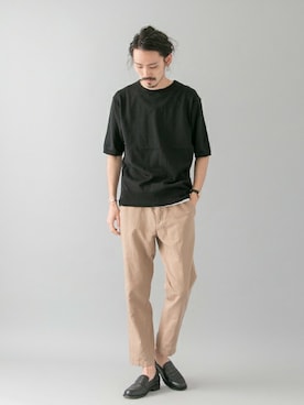 「URBAN RESEARCH（アーバンリサーチ）のコットン/ソロテックス ニットTシャツ（Tシャツ/カットソー）」を使った、otsukiさん（メンズ・184cm）の春コーディネート