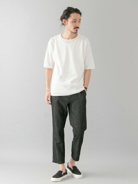 「URBAN RESEARCH（アーバンリサーチ）のコットン/ソロテックス ニットTシャツ（Tシャツ/カットソー）」を使った、otsukiさん（メンズ・184cm）の春コーディネート