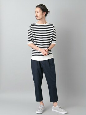 「URBAN RESEARCH（アーバンリサーチ）のコットン/ソロテックス ニットTシャツ（Tシャツ/カットソー）」を使った、otsukiさん（メンズ・184cm）の夏コーディネート