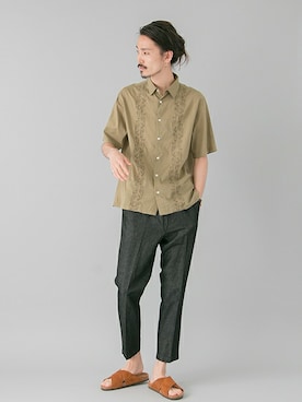 「コンフォートサンダル」｜otsukiさん（メンズ・184cm）の夏コーディネート