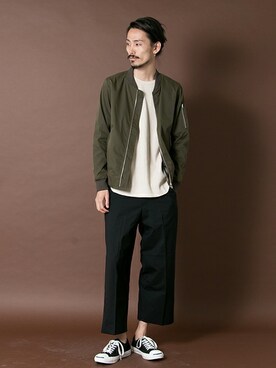 「URBAN RESEARCH（アーバンリサーチ）のアイテム（MA-1）」を使った、otsukiさん（メンズ・184cm）の夏コーディネート
