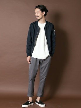 「URBAN RESEARCH（アーバンリサーチ）のアイテム（MA-1）」を使った、otsukiさん（メンズ・184cm）の夏コーディネート
