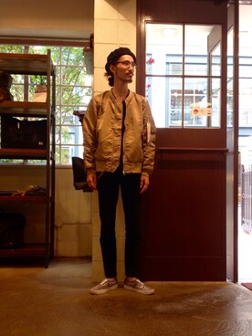 「URBAN RESEARCH（アーバンリサーチ）のアイテム（MA-1）」を使った、otsukiさん（メンズ・184cm）の夏コーディネート