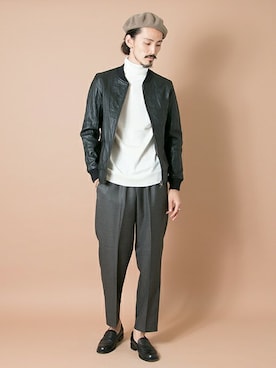 「URBAN RESEARCH（アーバンリサーチ）のアイテム（ハンチング/ベレー帽）」を使った、otsukiさん（メンズ・184cm）の秋コーディネート