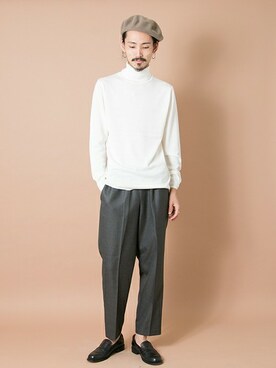 「URBAN RESEARCH（アーバンリサーチ）のアイテム（ハンチング/ベレー帽）」を使った、otsukiさん（メンズ・184cm）の秋コーディネート