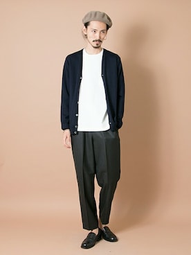 「URBAN RESEARCH（アーバンリサーチ）のアイテム（ハンチング/ベレー帽）」を使った、otsukiさん（メンズ・184cm）の秋コーディネート