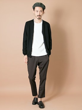 「URBAN RESEARCH（アーバンリサーチ）のアイテム（ハンチング/ベレー帽）」を使った、otsukiさん（メンズ・184cm）の秋コーディネート