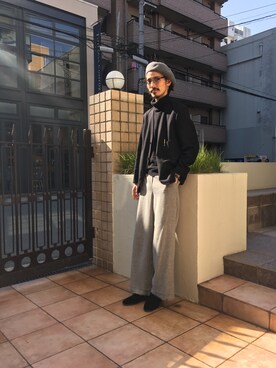 「URBAN RESEARCH（アーバンリサーチ）のアイテム（ハンチング/ベレー帽）」を使った、otsukiさん（メンズ・184cm）の秋コーディネート