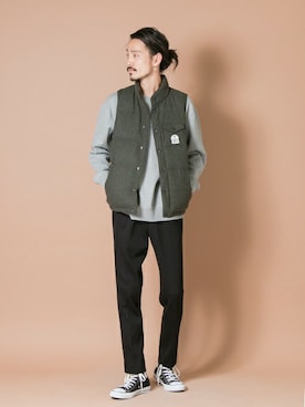 「アーバンリサーチ」｜「アイテム（ダウンベスト）」を使った、otsukiさん（メンズ・184cm）の冬コーディネート