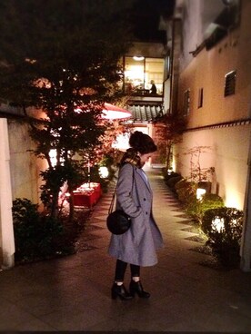 「SPINNS(スピンズ)のアイテム(ストール/ショール)」を使った、chisato.さん(レディース・156cm)の冬コーディネート