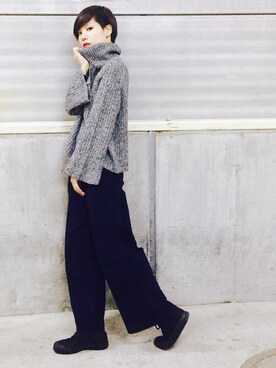 「Guess（ゲス）のアイテム（ライダースジャケット）」を使った、yukaさん（レディース・163cm）の秋コーディネート