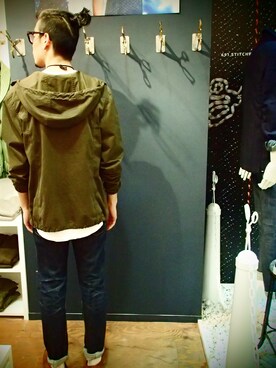 「DENHAM（デンハム）のアイテム（ブルゾン）」を使った、りゅたを。さん（メンズ・183cm）の冬コーディネート