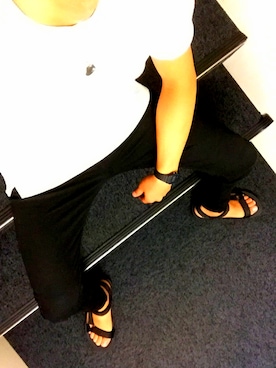 「UNIQLO（ユニクロ）のアイテム（Tシャツ/カットソー、ホワイト系）」を使った、fanta.stickさん（メンズ・163cm）の夏コーディネート