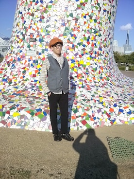 「.......RESEARCH（リサーチ）のアイテム」を使った、チャムさん（メンズ・173cm）の秋コーディネート