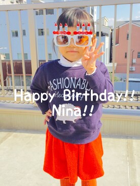 「HBD」｜Nina Babygirlさん（キッズ・100cm）の冬コーディネート
