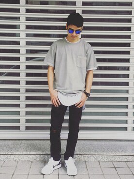 「Makers（メイカーズ）のアイテム（トップス）」を使った、Josさん（メンズ・171cm）の春コーディネート