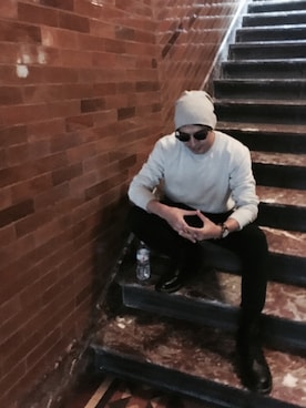 「Bread & Boxersのアイテム」を使った、Josさん（メンズ・172cm）の冬コーディネート