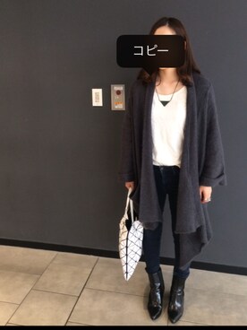 「ACNE（アクネ）のアイテム（カーディガン/ボレロ、グレー系）」を使った、holiday chiさん（レディース・164cm）の秋コーディネート