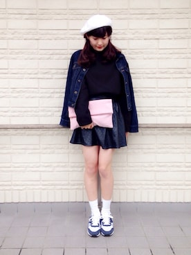 「ミカヅキモモコ（ミカヅキモモコ）のアイテム（ハンチング/ベレー帽）」を使った、suzyさん（レディース・161cm）の秋コーディネート