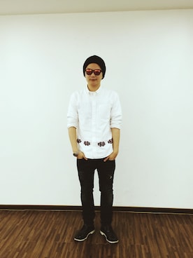 「ウィングチップ」｜ひょんて 휴마늘치킨1호さん（メンズ・172cm）の春コーディネート