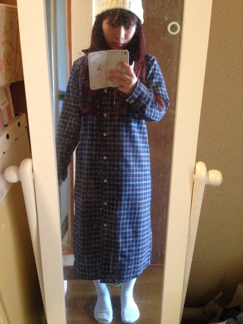 「Momoのアイテム（ワンピース、ブルー系）」を使った、なちょちーず♪さん（レディース・151cm）の秋コーディネートの1枚目の写真