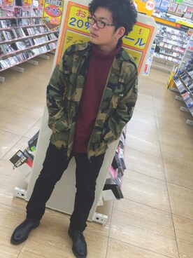 「アーバンリサーチ」｜「アイテム（ミリタリージャケット）」を使った、かとちゃんさん（メンズ・170cm）の春コーディネート