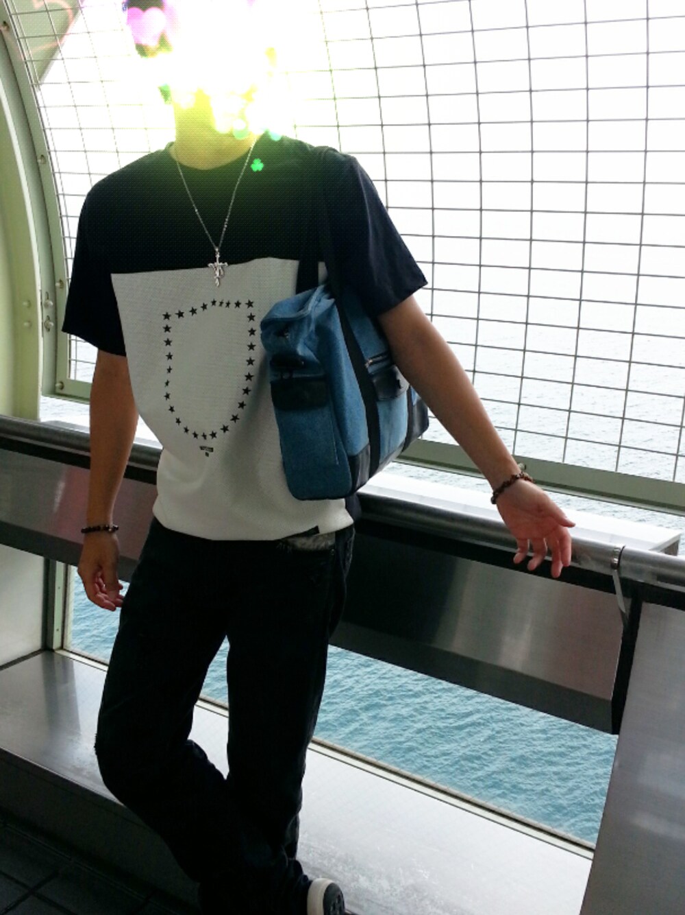 「明石大橋」｜「REPUTATIONのアイテム（Tシャツ/カットソー、ブラック系）」を使った、Kevinさん（メンズ・168cm）の夏コーディネートの1枚目の写真