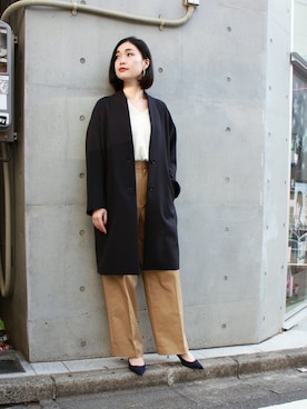 「アイテム（チノパンツ）」を使った、AYAKOさん（レディース・165cm）の冬コーディネート