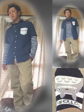 「しまむら（シマムラ）のアイテム（その他）」を使った、Takasi さん（メンズ・167cm）の秋コーディネート