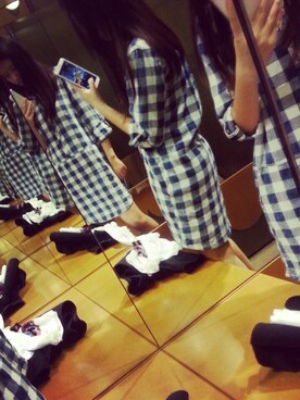 「stradivarius（ストラディバリウス）のアイテム（シャツワンピース）」を使った、chanchichingさん（レディース・162cm）の春コーディネート