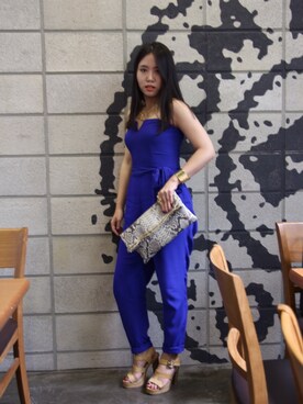 「アイテム（セットアップ、ブルー系）」を使った、Lee Ji Hyunさん（レディース・157cm）の夏コーディネート