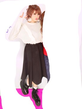 「厚底」｜みきぽよさん（レディース・159cm）の冬コーディネート