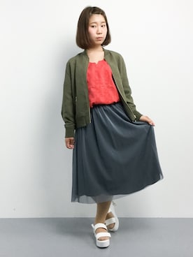 「RAY CASSIN（レイカズン）のアイテム（ブルゾン）」を使った、ノ  ン  タ  ンさん（レディース・153cm）の春コーディネート