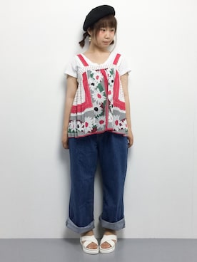「LUC DNM （ラックデニム）のアイテム」を使った、ノ  ン  タ  ンさん（レディース・153cm）の春コーディネート