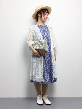 「ハットコーデ」｜ノ  ン  タ  ンさん（レディース・153cm）の春コーディネート