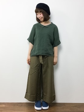 「CHIME（チャイム）のアイテム（パンツ）」を使った、ノ  ン  タ  ンさん（レディース・153cm）の春コーディネート