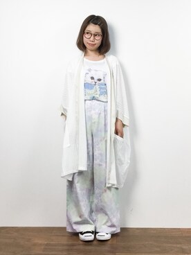 「sandy（サンディー）のアイテム（トップス）」を使った、ノ  ン  タ  ンさん（レディース・153cm）の夏コーディネート