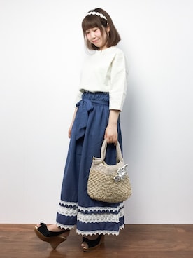 「cache cache（カシュ カシュ）のアイテム」を使った、ノ  ン  タ  ンさん（レディース・153cm・10代）の夏コーディネート