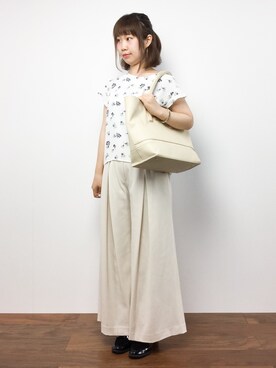 「PATTERN・fiona （パターンフィオナ）のアイテム（バッグ）」を使った、ノ  ン  タ  ンさん（レディース・153cm）の夏コーディネート