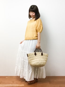 「LOWY（ロヴィ）のアイテム」を使った、ノ  ン  タ  ンさん（レディース・153cm）の夏コーディネート