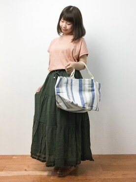 「CURRENT（カレント）のアイテム」を使った、ノ  ン  タ  ンさん（レディース・153cm）の夏コーディネート