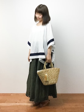 「CURRENT（カレント）のアイテム」を使った、ノ  ン  タ  ンさん（レディース・153cm）の夏コーディネート