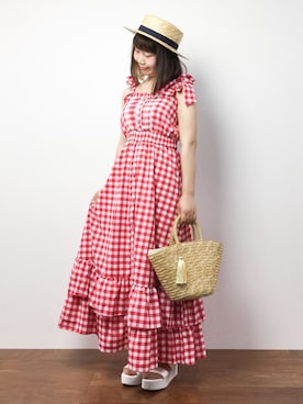 「夢展望（ユメテンボウ）のアイテム（ワンピース/ドレス）」を使った、ノ  ン  タ  ンさん（レディース・153cm）の夏コーディネート