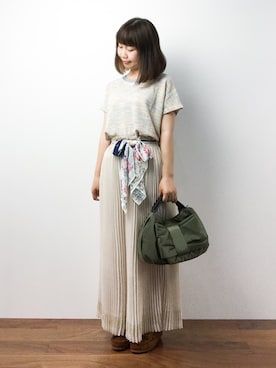 「チャイハネ（チャイハネ）のアイテム（Tシャツ/カットソー）」を使った、ノ  ン  タ  ンさん（レディース・153cm）の夏コーディネート