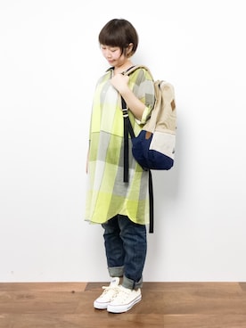 「チャイハネ（チャイハネ）のアイテム（バッグ）」を使った、ノ  ン  タ  ンさん（レディース・153cm）の秋コーディネート