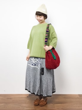 「チャイハネ（チャイハネ）のアイテム（バッグ）」を使った、ノ  ン  タ  ンさん（レディース・153cm）の秋コーディネート