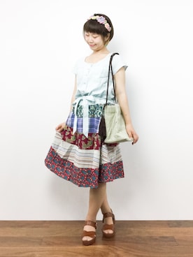 「チャイハネ（チャイハネ）のアイテム（バッグ）」を使った、ノ  ン  タ  ンさん（レディース・153cm）の秋コーディネート