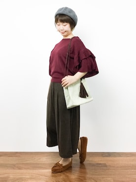 「チャイハネ（チャイハネ）のアイテム（バッグ）」を使った、ノ  ン  タ  ンさん（レディース・153cm）の秋コーディネート