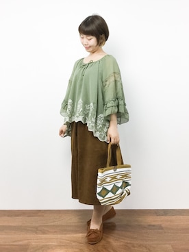 「チャイハネ（チャイハネ）のアイテム（バッグ）」を使った、ノ  ン  タ  ンさん（レディース・153cm）の秋コーディネート