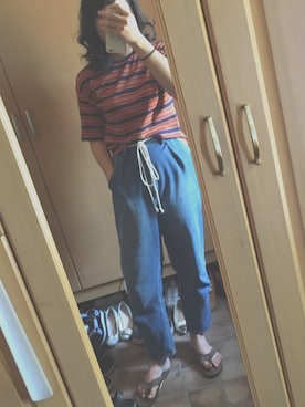 「アイテム（ビーチサンダル）」を使った、あすなさん（レディース・163cm・10代）の夏コーディネート